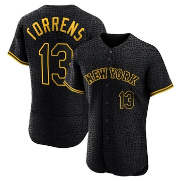 Black Authentic Luis Torrens Men's New York Mets Snake Skin City Jersey