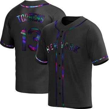 Black Holographic Replica Luis Torrens Men's New York Mets Alternate Jersey