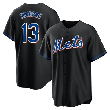 Black Replica Luis Torrens Men's New York Mets 2022 Alternate Jersey