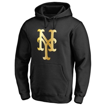 Gold Men's New York Mets Collection Pullover Hoodie - Black