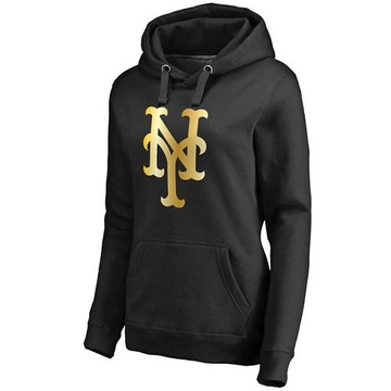 Gold Women's New York Mets Collection Pullover Hoodie - Black