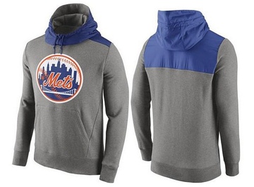 Gray Men's New York Mets Cooperstown Collection Hybrid Pullover Hoodie