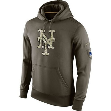Olive Men's New York Mets Salute To Service KO Performance Hoodie