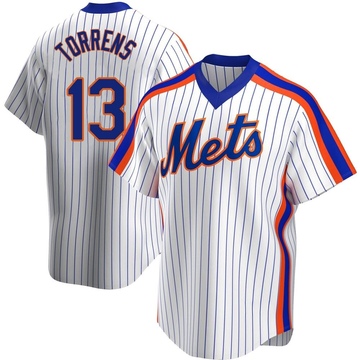 White Replica Luis Torrens Men's New York Mets Home Cooperstown Collection Jersey